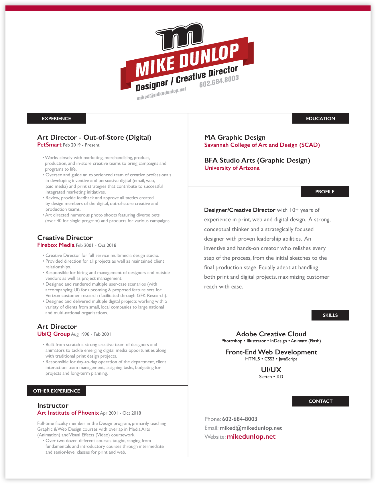 mike dunlop resume